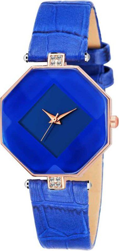 Analog Watch - For Girls New Fashion Arrival Stylish Attractive Ethnic Blue Leather Strap