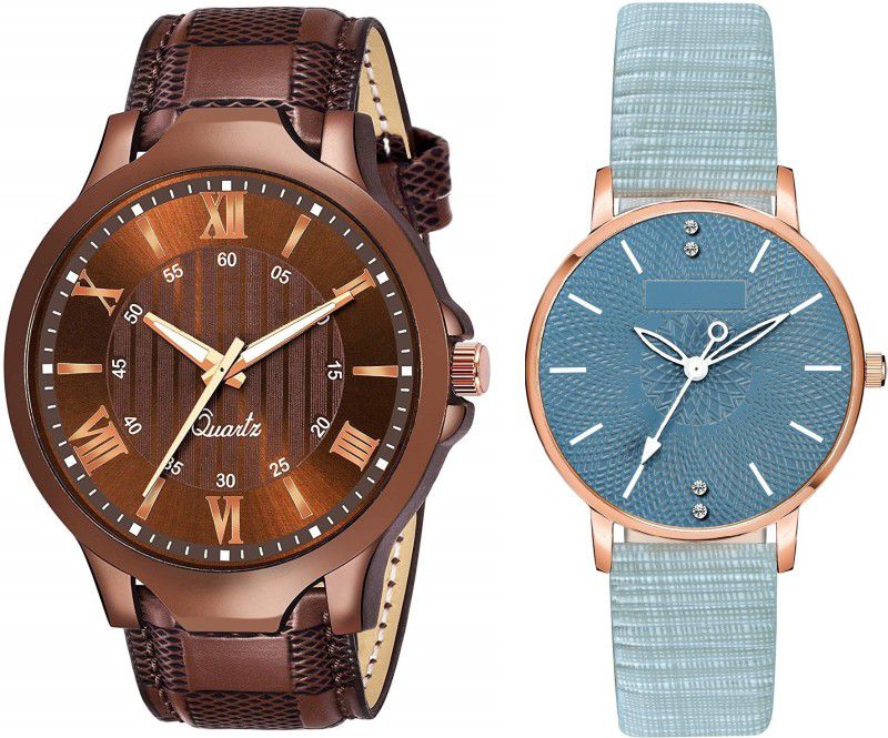Analog Watch - For Men & Women GL-2443|Pack of 2 New Couple Combo New Sleek Look