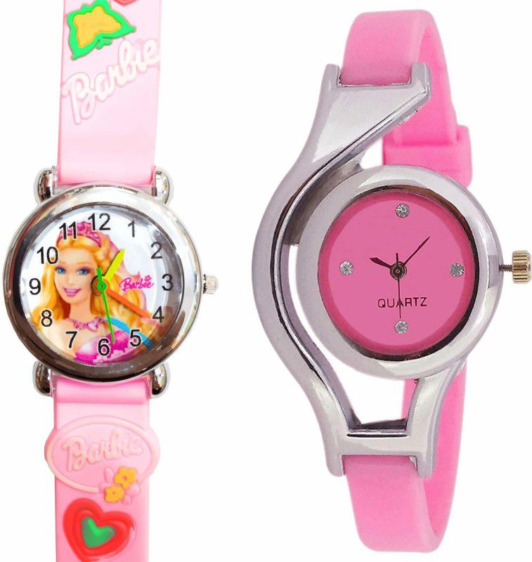 Analog Watch - For Girls Beautiful Barbie and Stylish pink analouge watch for kids ,girls
