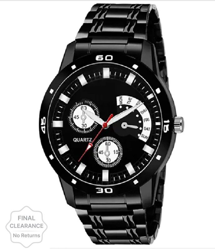 Analog Watch - For Men Classy Men Black Stainless Steel Analog Watch
