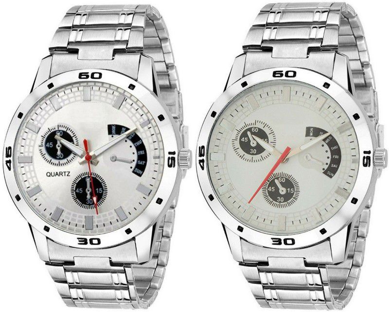 Analog Watch - For Men Silver And White Dial S3-301-306