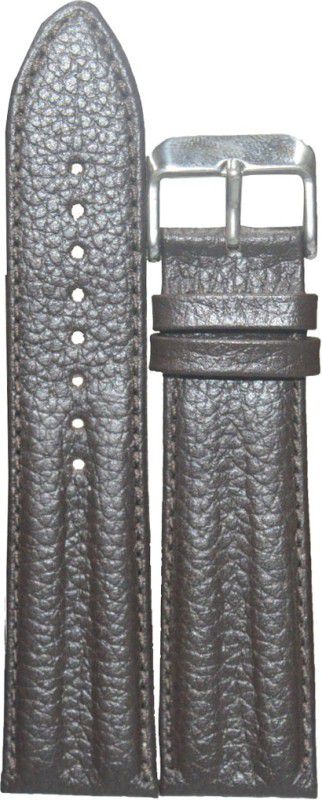 KOLET Half Padded Grain H210 24 mm Genuine Leather Watch Strap  (Brown)