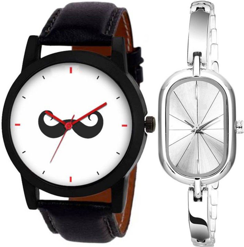 Analog Watch - For Men & Women Combo Pack 2 Artificial Designer Couple Multicolor Dial Metal Strap Watch For Boys & Girls ODD-102
