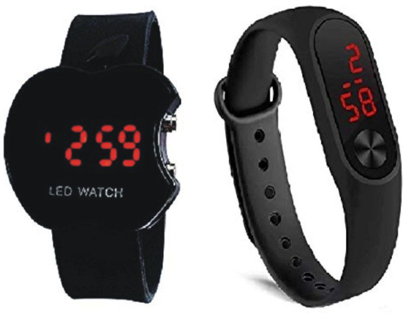 Digital Watch - For Boys & Girls Digital Led & Pipe Watch Black Watch Combo
