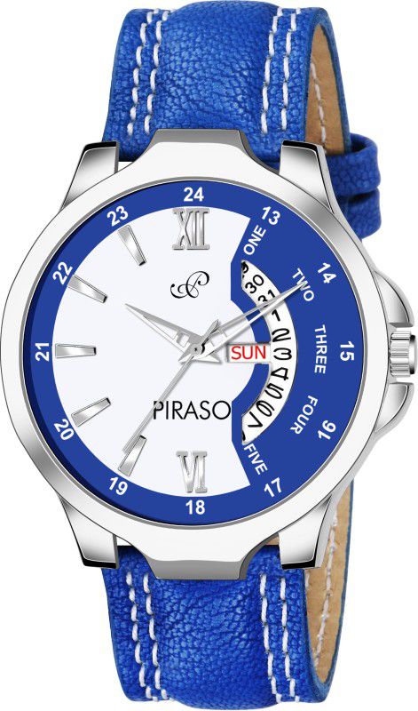 BLUE COLOUR WATCH WITH BLUE DESIGNER DIAL WITH DAY AND DATE DISPLAY FOR MEN & BOYS. Analog Watch - For Boys D&D-55-NS