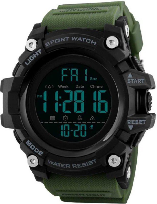 Digital Watch - For Men 1384 Army Green Chronograph Digital Sports Digital Watch - For Men