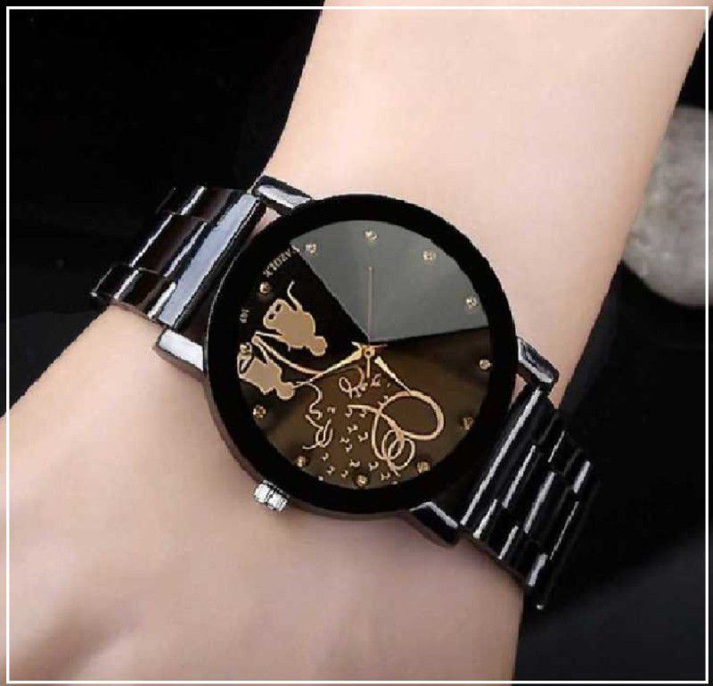 BOYS watch Analog Watch - For Boys Black Dial 2019 Stainless Steel Chrome Plated Women Watches & Girls watch Love Watch - For Girls Analog Watch - For Women