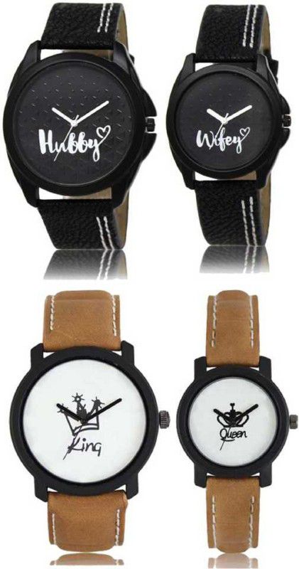 Analog Watch - For Couple Pack of 4 Couple Watches