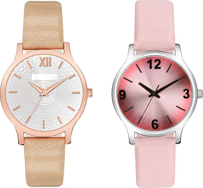 New Formal Ethnic Design Dial And Genuine Leather Strap Analog Watch - For Girls MT352343