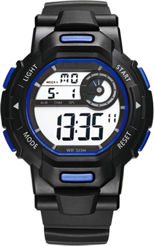 WR Runner-M Series Digital Chronograph and Alarm Function Digital Watch - For Men QDR303G-Blue