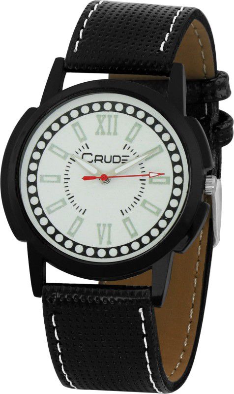 black case color dial black lather strap formal look watch for men Analog Watch - For Men rg464