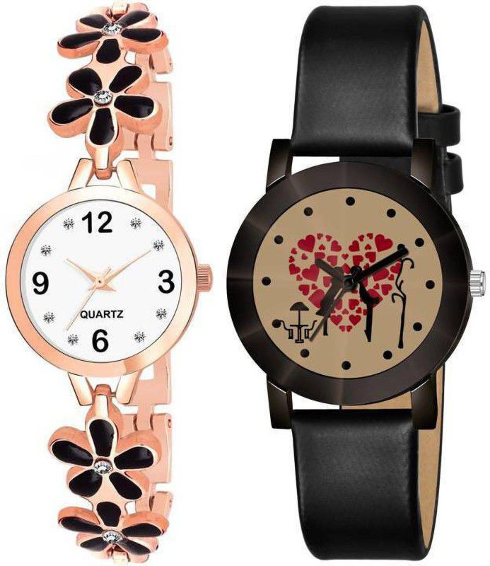 Analog Watch - For Girls BLACK LEATHER BELT CROC DESIGNER WATCH NEW ARRIVAL FAST SELLING TRACK DESIGNER WATCH FOR PARTY_PROFESSIONAL_DIWALI_FESTIVAL SPECIAL WATCH FOR WOMEN GIRLS COMBO WATCH