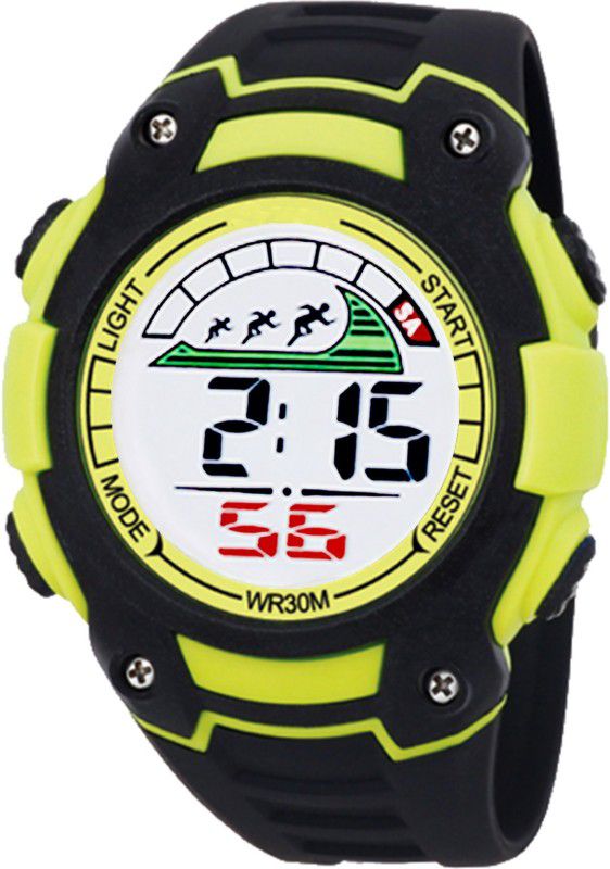 Double Shield Design Alarm Chrono Multifunction Digital Watch - For Men MR80160516BlackLime