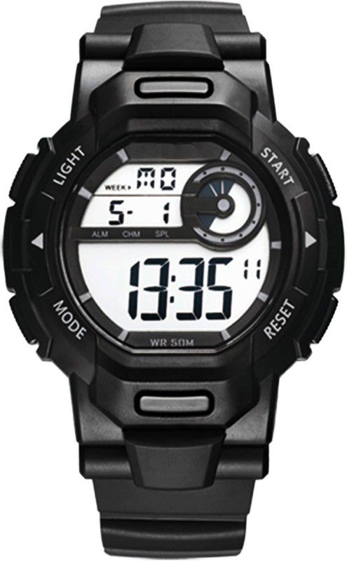 WR Runner-M Series Digital Chronograph and Alarm Function Digital Watch - For Men QDR303G-Black