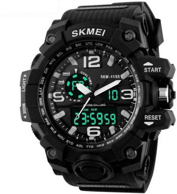 Water&Shock Resistance Alarm , Young Look Mens Watch Analog-Digital Watch - For Men 1155-Black-53