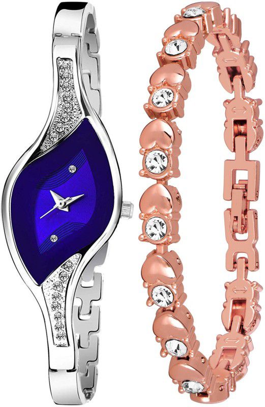 Analog Watch - For Women J2-3711|Pack of 2 Unique Design Bracelet Combo Rich look Diamond Finished
