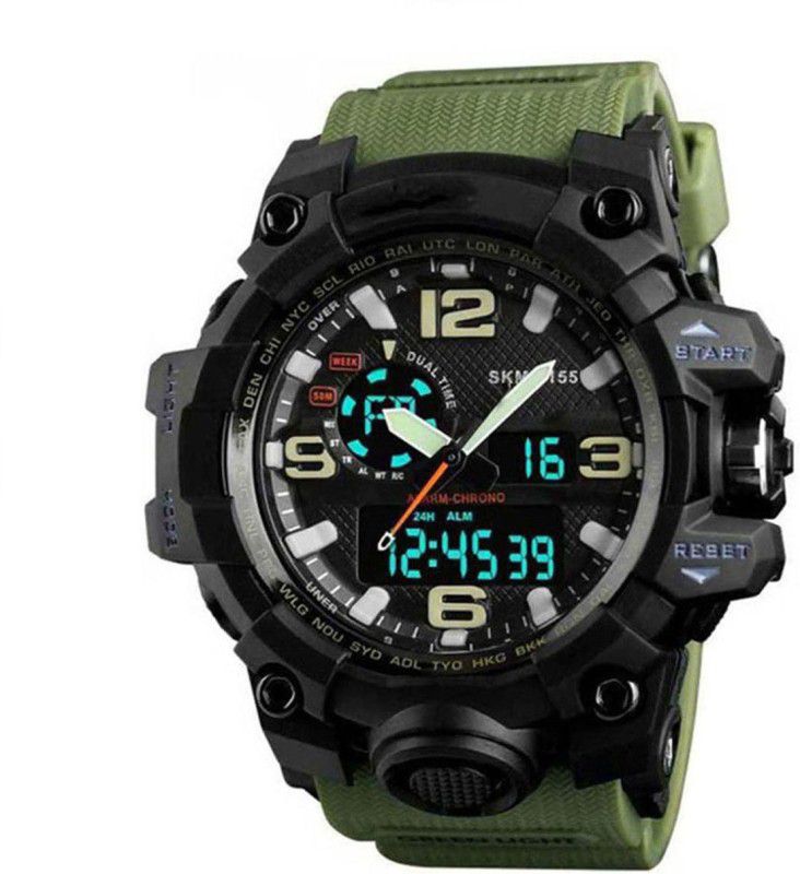 Water&Shock Resistance Alarm , Young Look Mens Watch Analog-Digital Watch - For Men Gents Solitary Camouflage Pattern NEW GENERATION DIGITAL NEW DIGITAL LED SPORTS Digital smart Watch Unique Arrow New Arrival Silicon Strap