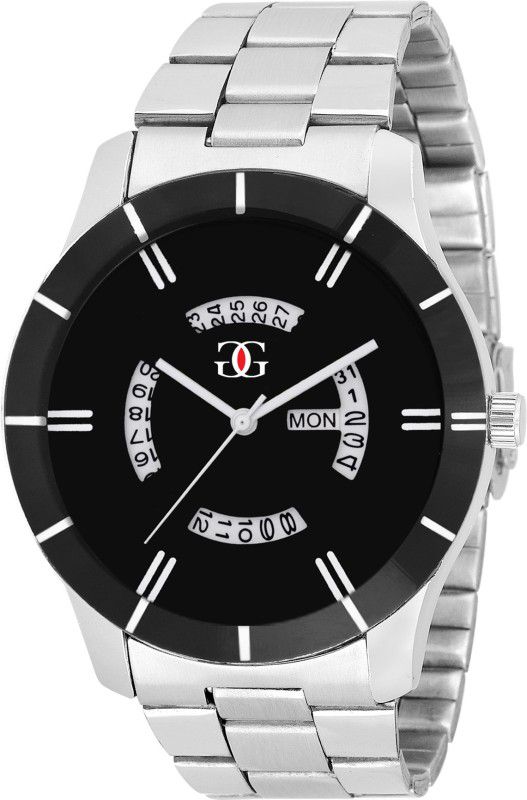 Analog Watch - For Men 1212- Black Day And Date Chain