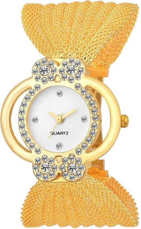 Analog Watch - For Women New Stylish and Attractive Analogue White Dial Women's & Girl's Watch -Gold Jula Watch - For Women Analog Watch - For Women