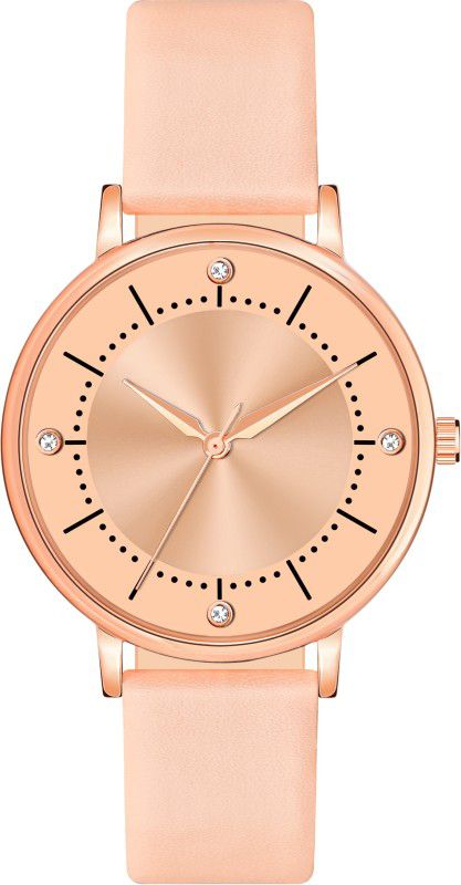 PAPIO Beige Color Leather Strap Girls Analog Watch - For Women
