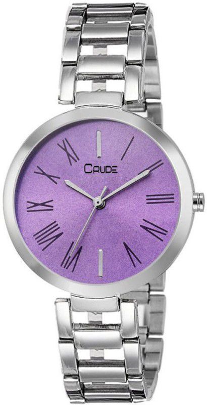 purple round unique design metal mash strap watch Analog Watch - For Women rg2043