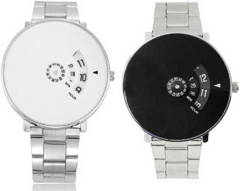 Analog Watch - For Men New 2021 Best Selling White & Black COMBO-Watch - For Men Analog Watch - For Men
