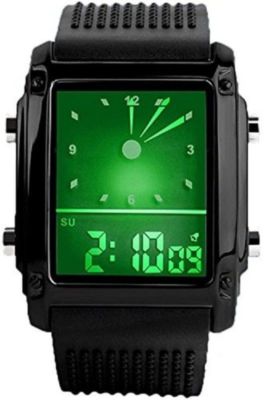 Digital Watch - For Boys Black Square Shape Multifunction Aircraft