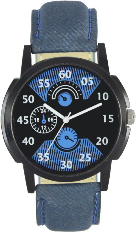 Analog Watch - For Boys & Girls N01K014 blue leather cronograph pattern unique watch men and women