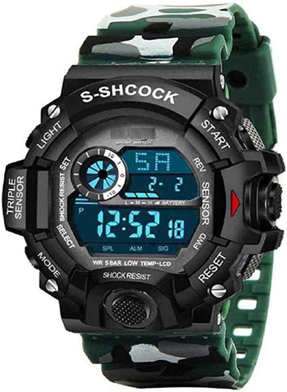 New Green Army Multi-Functional Digital Sport Watch For Men Digital Watch - For Boys M-1506