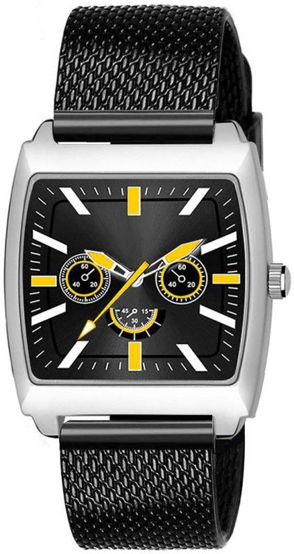 Analog Watch - For Men new staylish fancy black dial and rubber strap