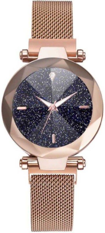 Analog Watch - For Girls Indian Rishtey Present All Diamond Rose Gold 21st century Magnetic Chain Analog Watch
