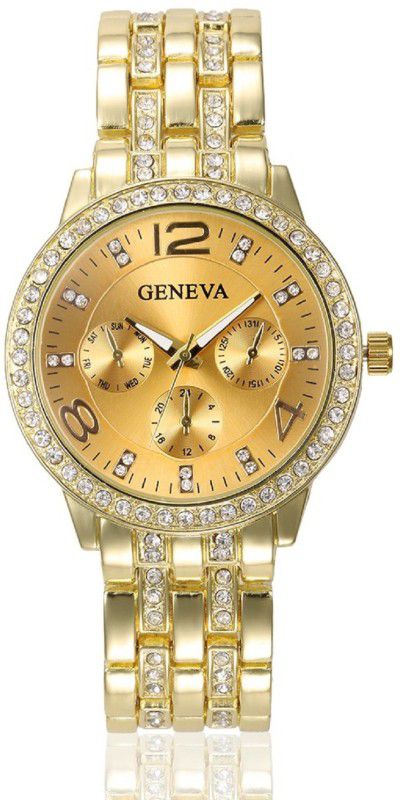 Analog Watch - For Women Studded Gold