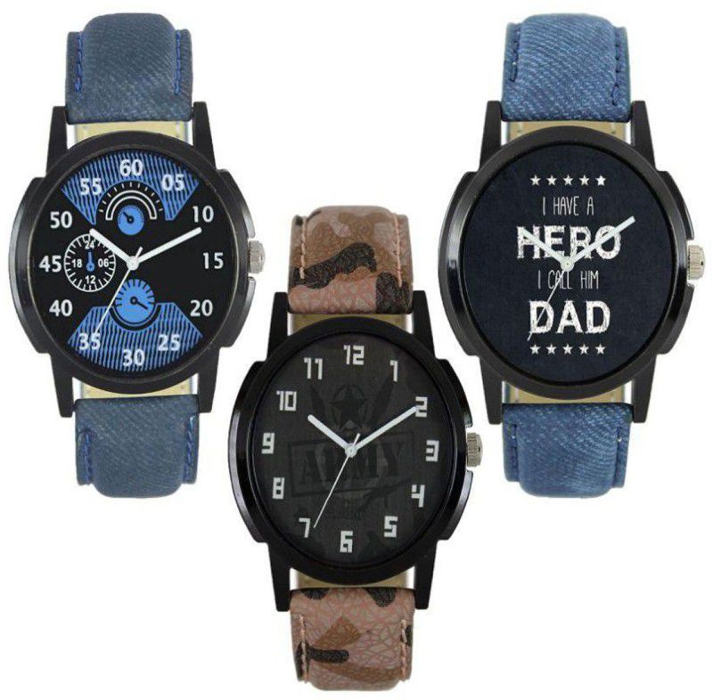 Analog Watch - For Men & Women New Stylish combo Army Three Watches For Men & Boys