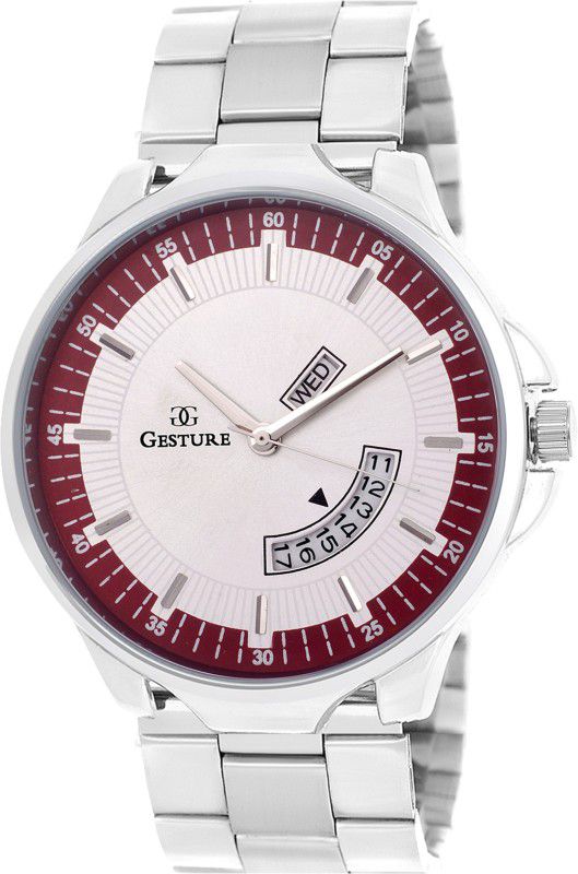 Analog Watch - For Men 1216- Maroon Day and Date Functioning
