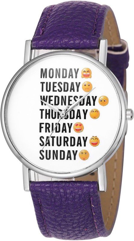 Analog Watch - For Girls Weekdays Emojis