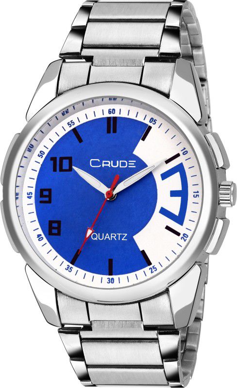 blue white dial steel case steel chain metalic finish all occasion perfect Analog Watch - For Men rg2008