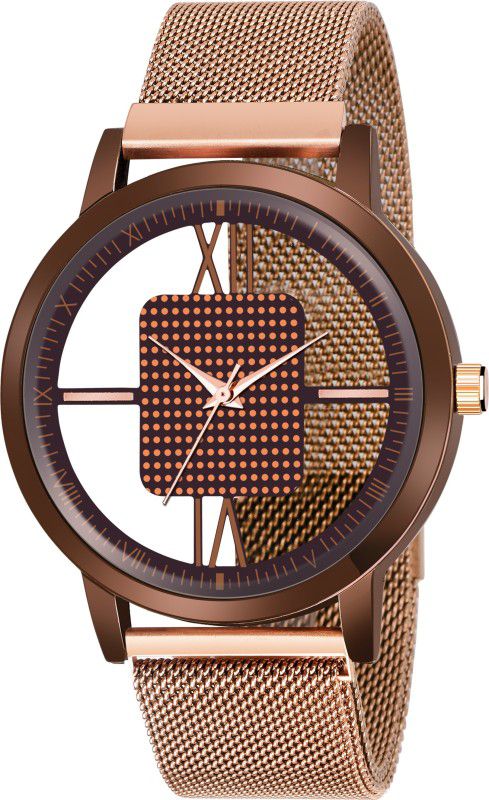 Designer Fashion Wrist Analog Watch - For Men TG-GR-Open-Magnet-Brown Premium Quality Magnet Strap