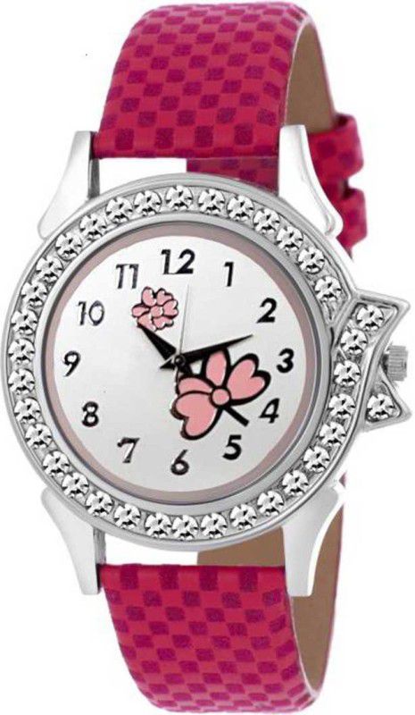 Analog Watch - For Women New Arrival Batterfly With Diamond Blue And Pink Analog Watch - For Girls