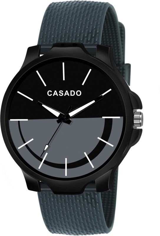 Midnight Black & Grey Double Shade Smile Dial & Charcoal Grey Silicon Mesh Strap Scratch Resistant 1 Year Warranty Water Resistant Quartz Boys Series Analog Watch - For Men CSD-385-BLACK-GREY