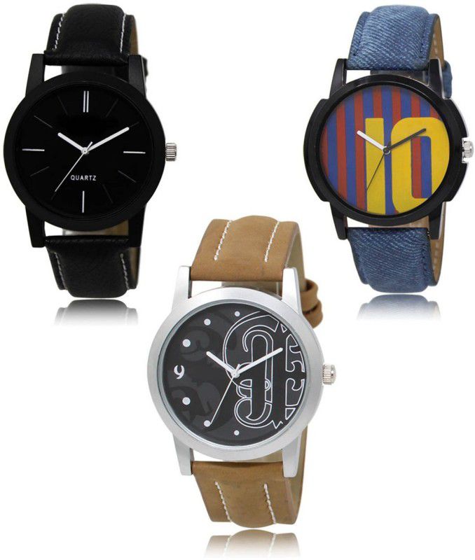 Stylish Attractive Professional Designer Combo Analog Watch - For Men L -05-10-14 Hot Selling Premium Quality Collection Latest Set of 3