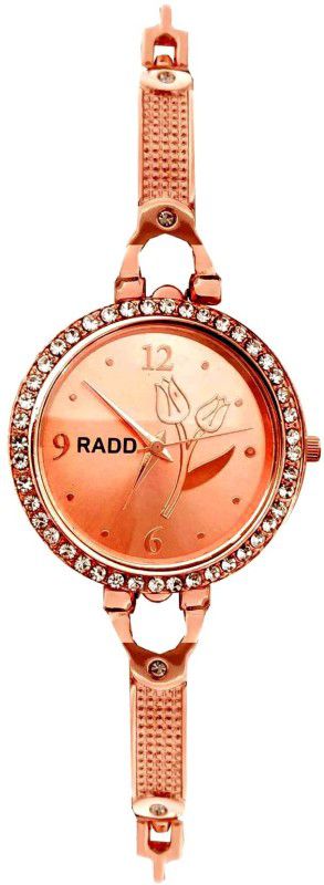 New Trendy Analog Watch - For Women (R-TM) Royal Look Attractive Trendy Design good looking gift fully stoned style Rose Gold color Chain Model Analog Watches