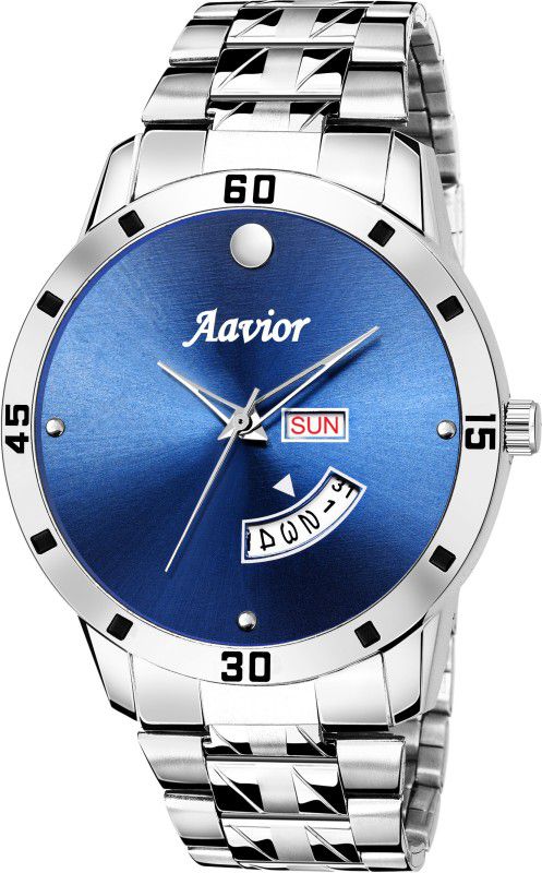 Analog Watch - For Men CAV-DDC 230 Premium Collection Stone Added Shining Blue Dial Day & Date Working Analog For men/Boy's Water Resistant Quartz