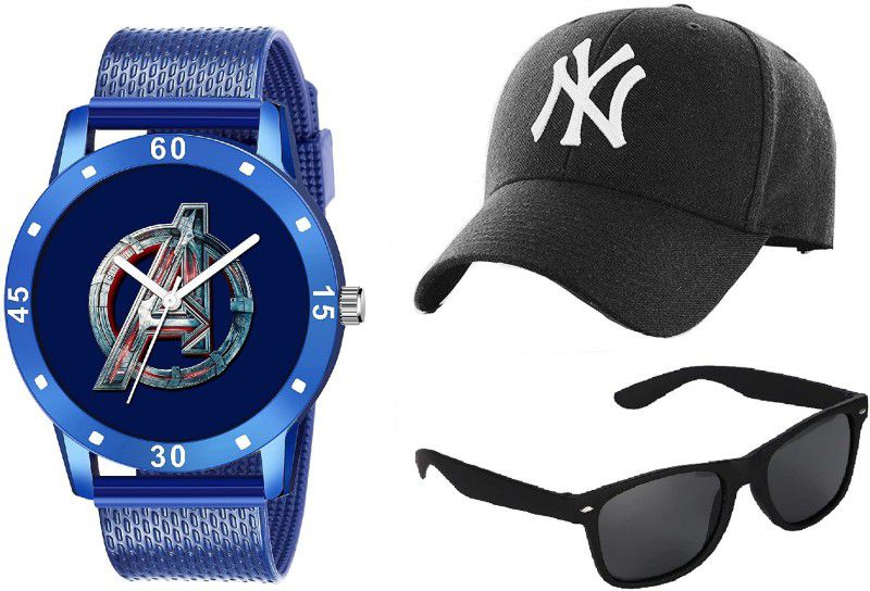 New best Fashion Combo Watch Cap And Sunglasses Analog Watch - For Boys D+13 New Generation Digital Expensive Combo Stylish Design New Collection Attractive Best Gift Sport