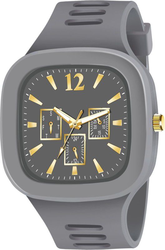 Analog Watch - For Men Square Dial Designer Analog Watch for Boys and Men (Grey)