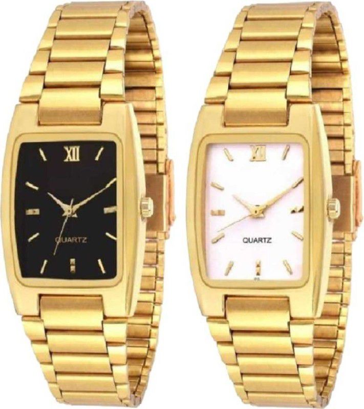 times watch Analog Watch - For Boys GOLD colour white and black dial combo watch for men
