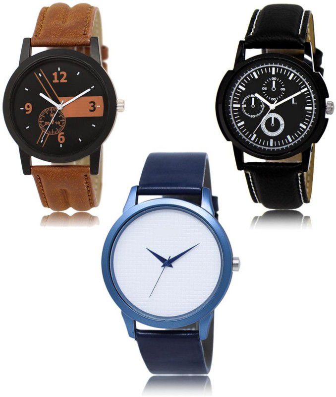 Stylish Attractive Professional Designer Combo Analog Watch - For Men LR-01-13-33 Hot Selling Premium Quality Collection Latest Set of 3