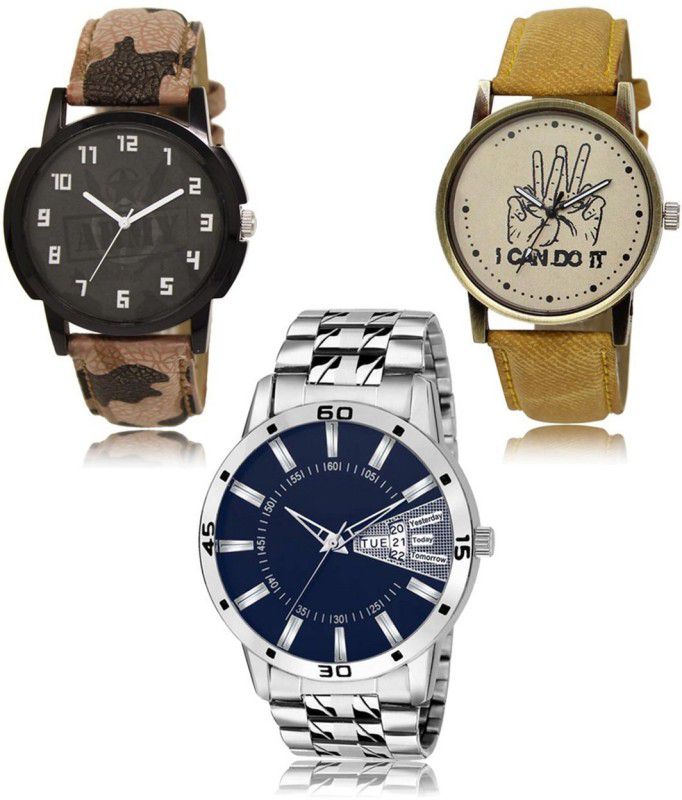 Stylish Attractive Professional Designer Combo Analog Watch - For Men LR-03-30-102 Hot Selling Premium Quality Collection Latest Set of 3