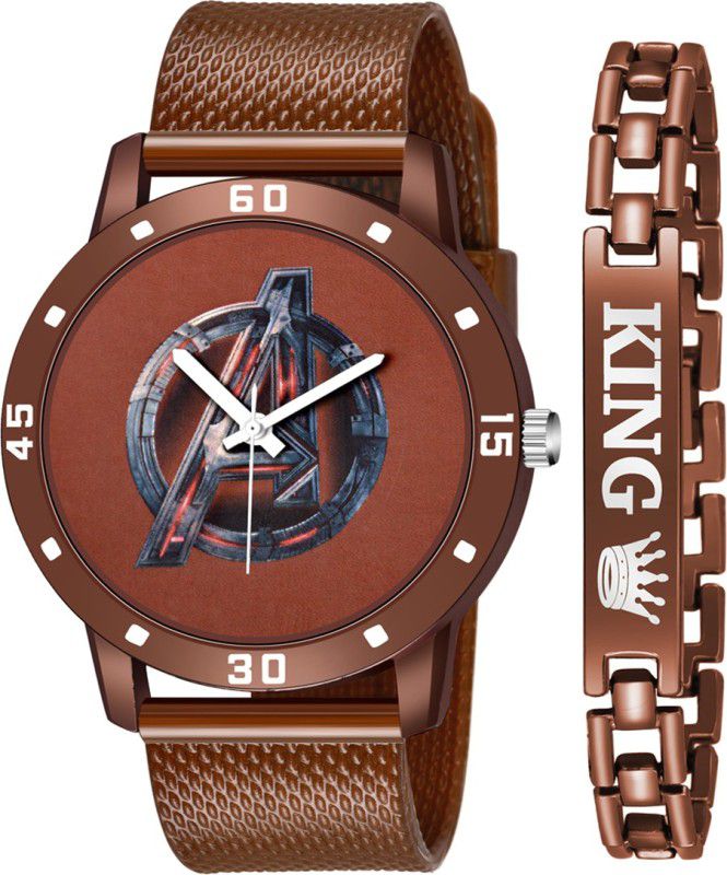 Analog Watch - For Boys BROWN AV+BROWN KING BR 1 NEW DESIGNER WATCH AND ONE KING BR COMBO FOR MEN AND BOYS