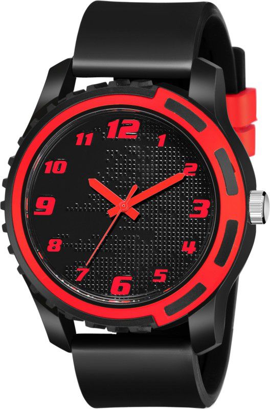 Sport Analogue Men's & Boy's Watch (Red Dial Black Colored Strap) Analog Watch - For Women SPORT RED DIAL BLACK STRAP