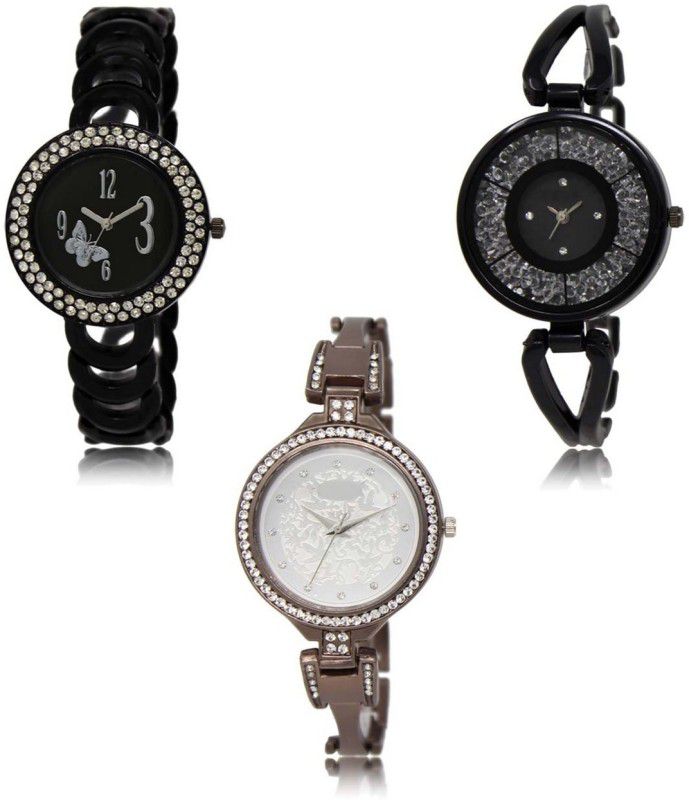 Latest Set of 3 Stylish Attractive Professional Designer Combo Analog Watch - For Women LR-201-211-236 Premium Quality Collection